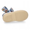 Girl LIBERTY Cotton canvas Espadrille shoes with bow.