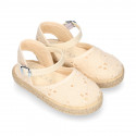 Little Girl Canvas espadrille shoes with BROCADE design.