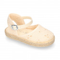 Little Girl Canvas espadrille shoes with BROCADE design.