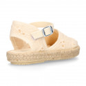 Little Girl Canvas espadrille shoes with BROCADE design.