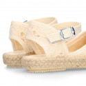 Little Girl Canvas espadrille shoes with BROCADE design.