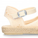 Little Girl Canvas espadrille shoes with BROCADE design.