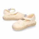 Little Girl Canvas espadrille shoes with BROCADE design.