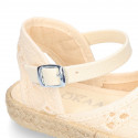 Little Girl Canvas espadrille shoes with BROCADE design.