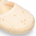 Little Girl Canvas espadrille shoes with BROCADE design.