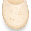 Little Girl Canvas espadrille shoes with BROCADE design.