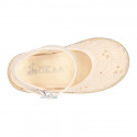 Little Girl Canvas espadrille shoes with BROCADE design.