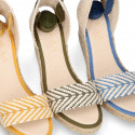 BRAIDED Cotton canvas women wedge espadrille shoes with SANDAL style in trendy colors.