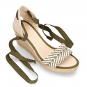 BRAIDED Cotton canvas women wedge espadrille shoes with SANDAL style in trendy colors.