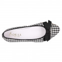 Woman ballet flats with ribbon design in VICHY cotton canvas.