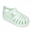 Classic Kids jelly shoes for Beach and Pool use in new SOLID colors with hook and loop strap closure.