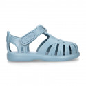 Classic Kids jelly shoes for Beach and Pool use in new SOLID colors with hook and loop strap closure.