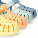 Classic Kids jelly shoes for Beach and Pool use in new SOLID colors with hook and loop strap closure.