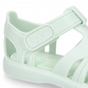 Classic Kids jelly shoes for Beach and Pool use in new SOLID colors with hook and loop strap closure.