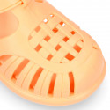 Classic Kids jelly shoes for Beach and Pool use in new SOLID colors with hook and loop strap closure.