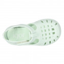 Classic Kids jelly shoes for Beach and Pool use in new SOLID colors with hook and loop strap closure.