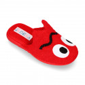 FUNNY Terry cloth Home shoes with open heel design.