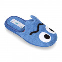 FUNNY Terry cloth Home shoes with open heel design.