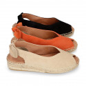 Suede leather Women BALLET FLATS espadrilles shoes style with bow design.