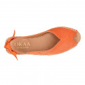 Suede leather Women BALLET FLATS espadrilles shoes style with bow design.