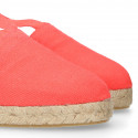 CORAL Cotton canvas classic Woman wedge espadrilles shoes Valenciana style.