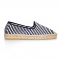 SAILOR STRIPES cotton canvas classic kids espadrille shoes.