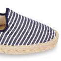 SAILOR STRIPES cotton canvas classic kids espadrille shoes.