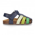 Combined Cowhide leather Kids sandals BIO style.