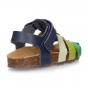 Combined Cowhide leather Kids sandals BIO style.