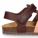 Combined Cowhide leather Kids sandals BIO style.