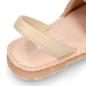 SOFT BRAIDED NAPPA leather Girl Menorquina sandals with rear strap.