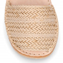 SOFT BRAIDED NAPPA leather Girl Menorquina sandals with rear strap.