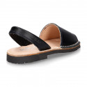 SOFT NAPPA leather Kids Menorquina sandals with rear strap in basic colors.