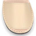 SOFT NAPPA leather Kids Menorquina sandals with rear strap in basic colors.