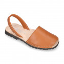 SOFT NAPPA leather Kids Menorquina sandals with rear strap in seasonal colors.