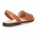 SOFT NAPPA leather Kids Menorquina sandals with rear strap in seasonal colors.