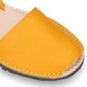 SOFT NAPPA leather Kids Menorquina sandals with rear strap in seasonal colors.