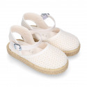 Little Girl Canvas espadrille shoes with CROCHET design.