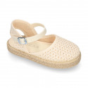 Little Girl Canvas espadrille shoes with CROCHET design.