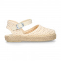 Little Girl Canvas espadrille shoes with CROCHET design.