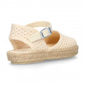 Little Girl Canvas espadrille shoes with CROCHET design.