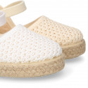 Little Girl Canvas espadrille shoes with CROCHET design.