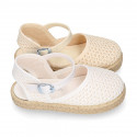 Little Girl Canvas espadrille shoes with CROCHET design.