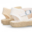 Little Girl Canvas espadrille shoes with CROCHET design.