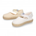 Little Girl Canvas espadrille shoes with CROCHET design.