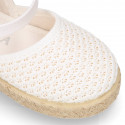 Little Girl Canvas espadrille shoes with CROCHET design.