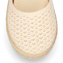 Little Girl Canvas espadrille shoes with CROCHET design.