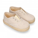 RECYCLED cotton canvas Kids Sneaker style espadrille shoes.