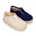 RECYCLED cotton canvas Kids Sneaker style espadrille shoes.