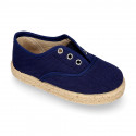 RECYCLED cotton canvas Kids Sneaker style espadrille shoes.